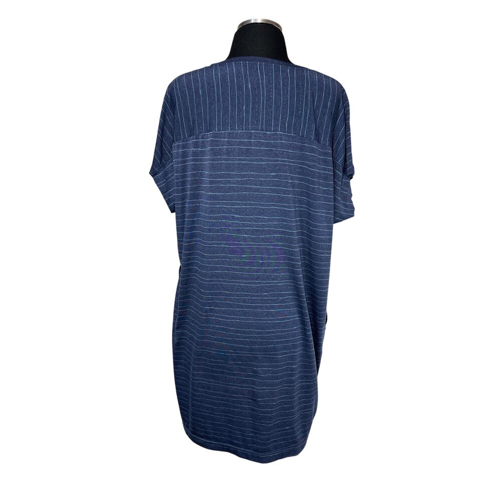Title Nine Hiolani T-Shirt Dress Blue Mizikuru Print Golf Stretch Knee Length L - Picture 7 of 12
